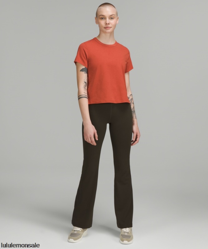 Lululemon Damen DELULU328 | Lululemon Deutschland Red Rock Klassisch Geschnittenes T-shirt Aus Einer Baumwollmischung